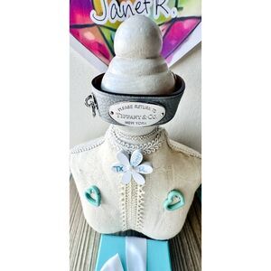 Return To Tiffany & Co WIDE GRAY Band Leather Bracelet, L/XL